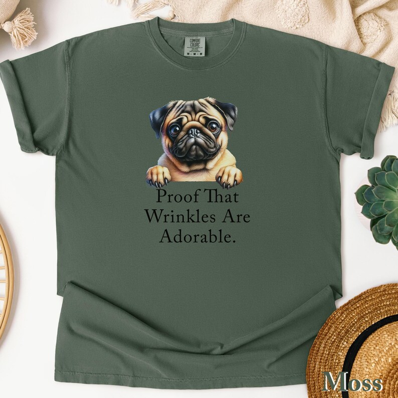 Comfort Funny Pug Shirt, Cute Pug Shirt, Comfort Colors Shirt, Dog Lover Gift, Gift for Grandma Grandpa, Pug Mom Life, Cute Dog Tee Pug Pup Moss