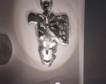 Sculpture murale abstraite en aluminium - Art déco futuriste |  Expression silencieuse