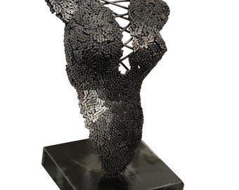 Sculpture de torse en métal | Art mural unique | Décoration artisanale