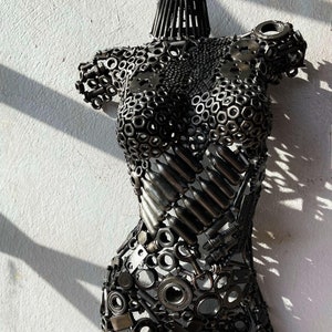 Capsules Sculpted Metal Torso wall sculpture, Abstract Art, Contemporary art, Women torso, Metal wall art,