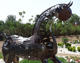 metal zombie horse,  Steel Wildlife Sculptures Metal Animal Artwork, Steel, Animal Sculptures, Metal Wildlife Statues, abstract art