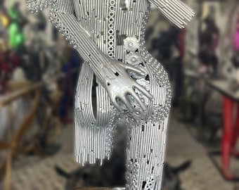 Femme abstraite en métal | Sculpture de torse | Moderne | Art mural