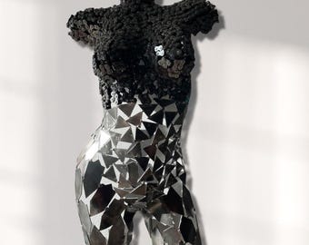 Sculpture en métal | Art mural féminin | Décoration faite main