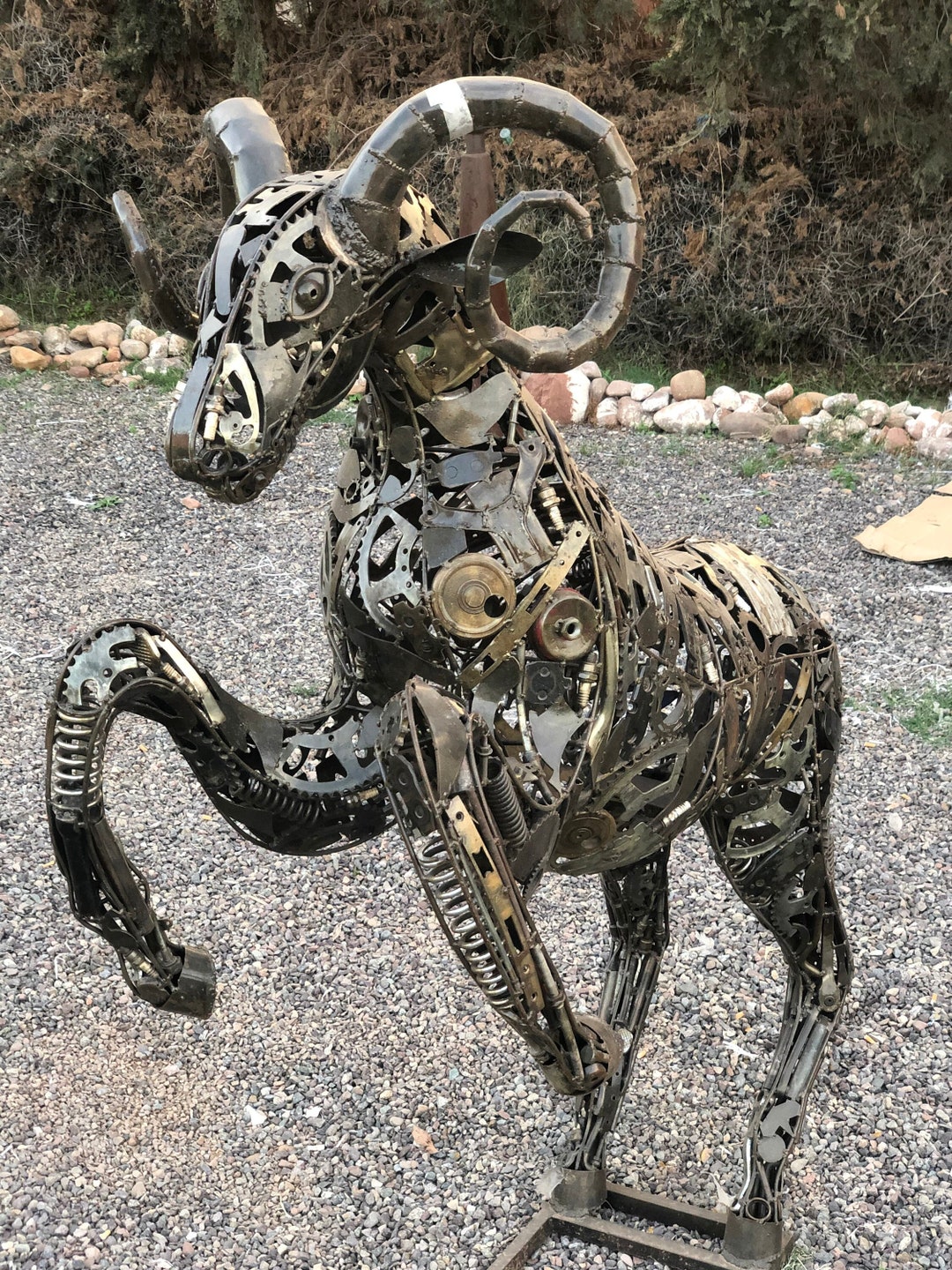 Metal Goat , Statue, , Steel Wildlife Sculptures ,metal Animal
