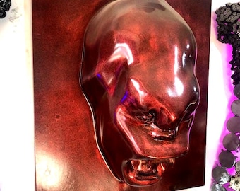 Sculpture murale tête de gorille - oeuvre d'art murale en résine - décoration animalière moderne - masque 3D - couleur personnalisée disponible