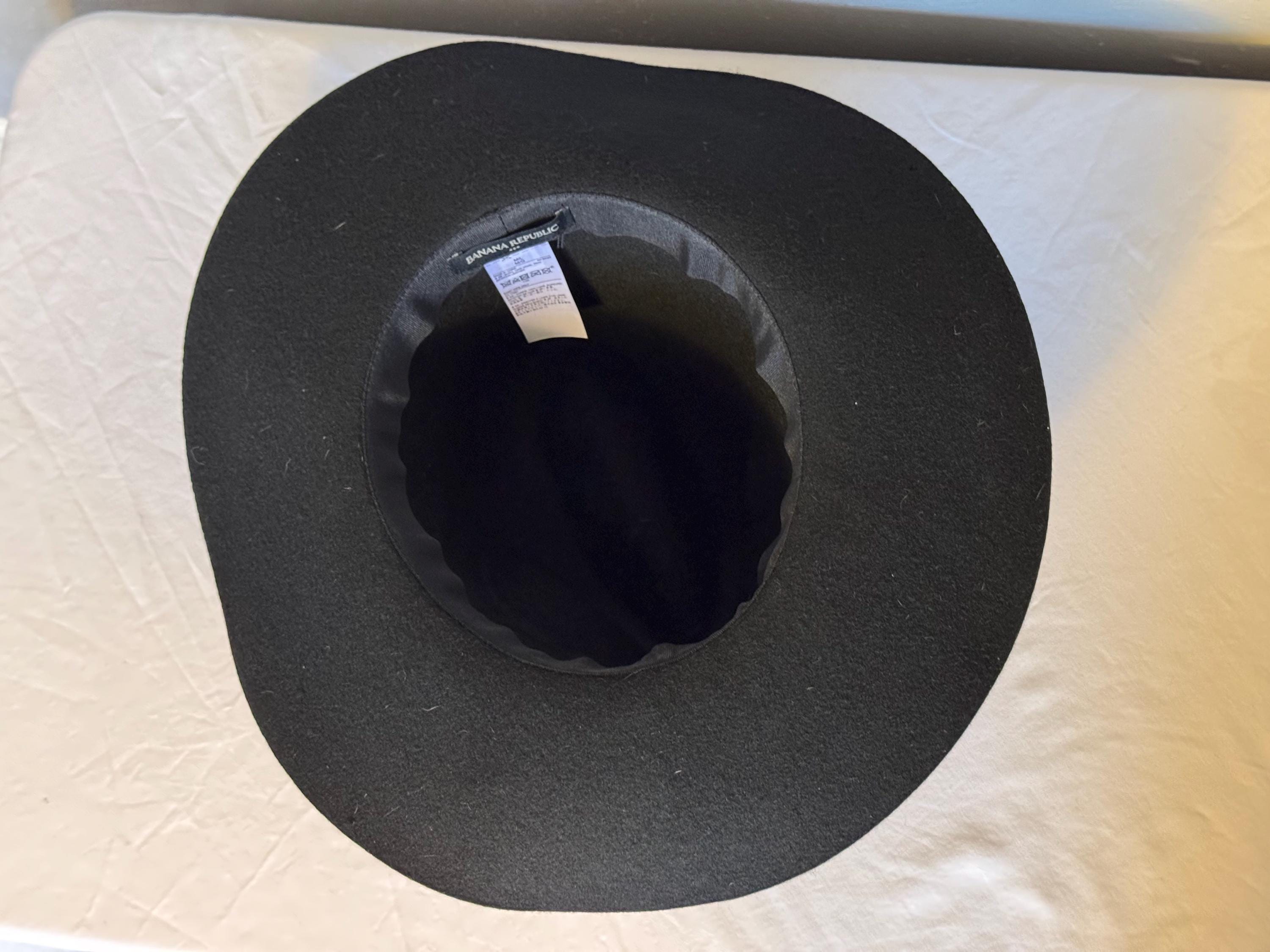 Banana Republic Black Wool Wide Brim Fedora Hat NWT