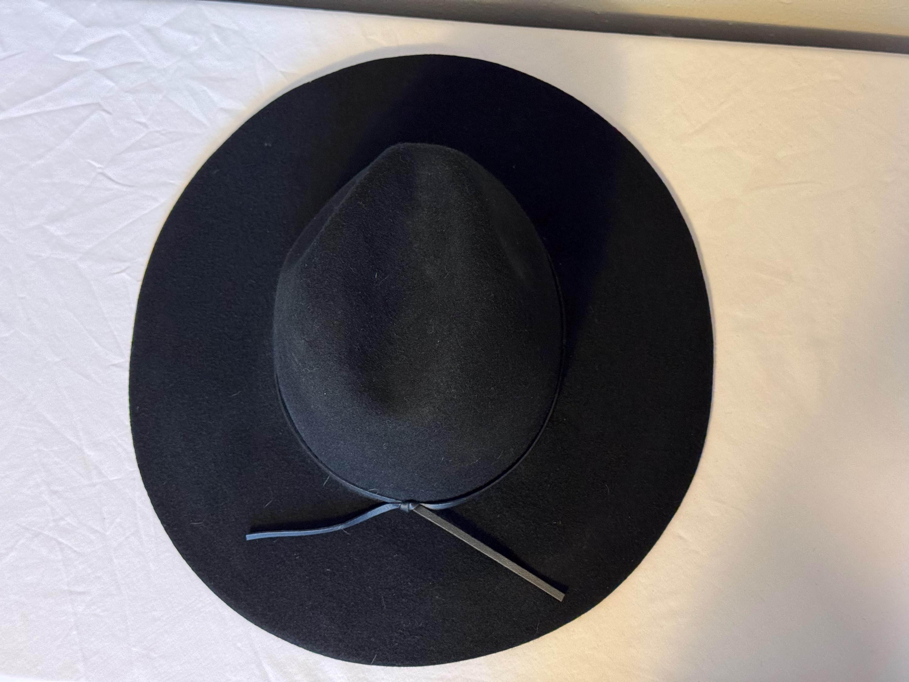 Banana Republic Womens Size M/L Wool Wide Brim Grey Fedora Hat Women main image 3