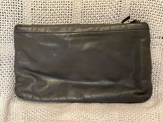 Vintage early 1980s Anne Klein Leather Clutch Pur… - image 5