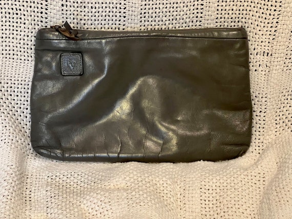 Vintage early 1980s Anne Klein Leather Clutch Pur… - image 1