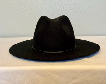 Banana Republic Ladies S/M Felt Fedora Hat, Navy Blue, Like  display picture 2