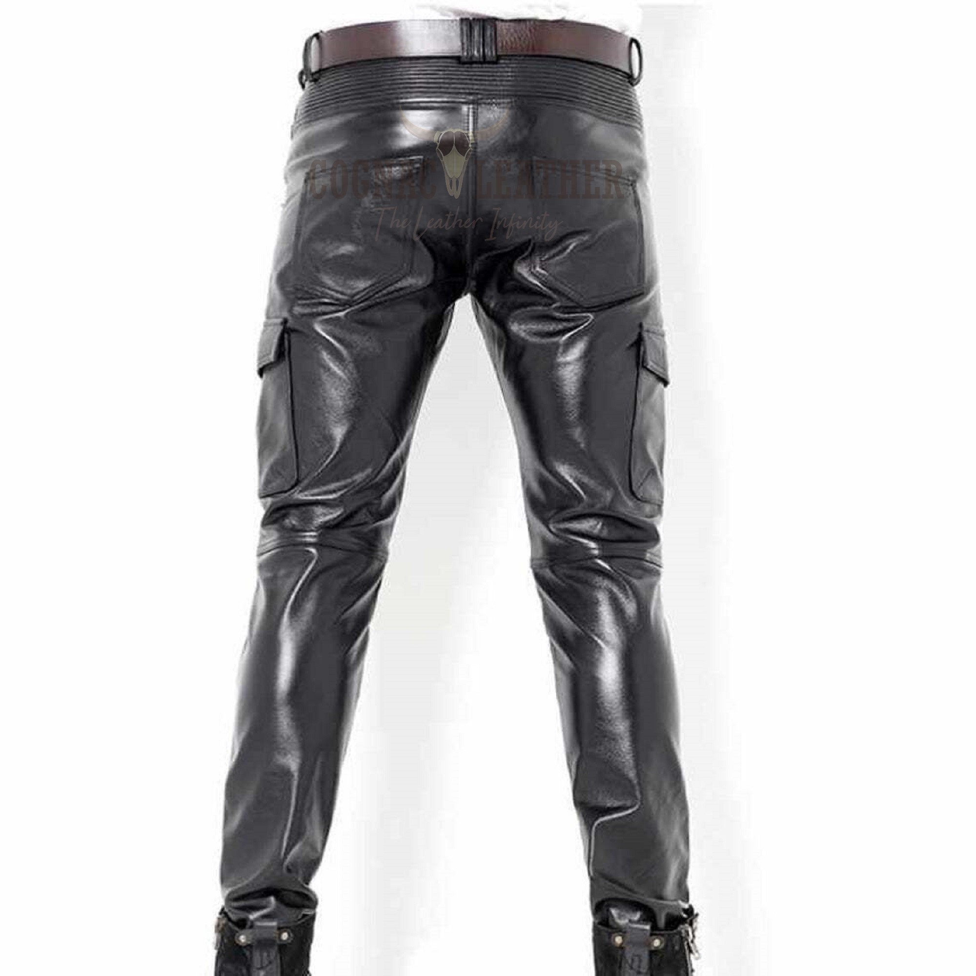 Mens Genuine Leather Black Pants Biker Slim Fit Sheep Leather - Etsy