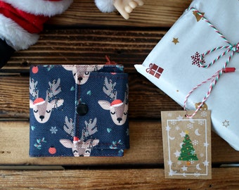Dear Deer Wallet, Handmade Fabric Wallet, Small Wallet, Vegan Wallet, Boho Wallet, Unique Gift, Women’s Wallet, Zipper Wallet, Hippie Wallet