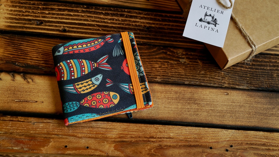 Fish Wallet, Handmade Fabric Wallet, Small Wallet, Vegan Wallet, Boho