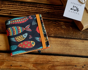 Fish Wallet, Handmade Fabric Wallet, Small Wallet, Vegan Wallet, Boho Wallet, Unique Gift, Women’s Wallet, Zipper Wallet, Hippie Wallet