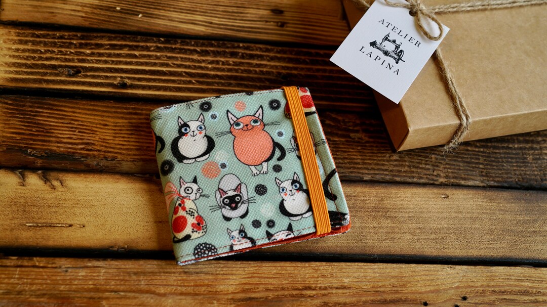 Kitty Wallet Handmade Fabric Wallet Small Wallet Vegan Etsy