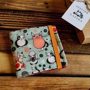 Kitty Geldbörse, Stoff Geldbörse, kleine Geldbörse, Vegan Geldbörse, Boho Geldbörse, einzigartiges Geschenk, Damen Geldbörse, Reißverschluss Geldbörse, Hippie Geldbörse