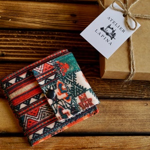 Authentic Wallet, Handmade Fabric Wallet, Small Wallet, Vegan Wallet, Boho Wallet, Unique Gift, Women’s Wallet, Zipper Wallet, Hippie Wallet