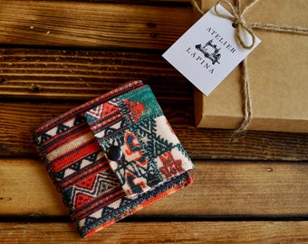 Authentic Wallet, Handmade Fabric Wallet, Small Wallet, Vegan Wallet, Boho Wallet, Unique Gift, Women’s Wallet, Zipper Wallet, Hippie Wallet