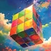 Rubik Cube Printable Rubik Cube Print Colorful Wall Art Download ...
