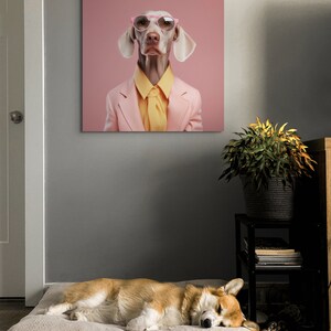 Dog Portrait Printable Colorful Dog Print Pastel Dog in Clothes Wall ...