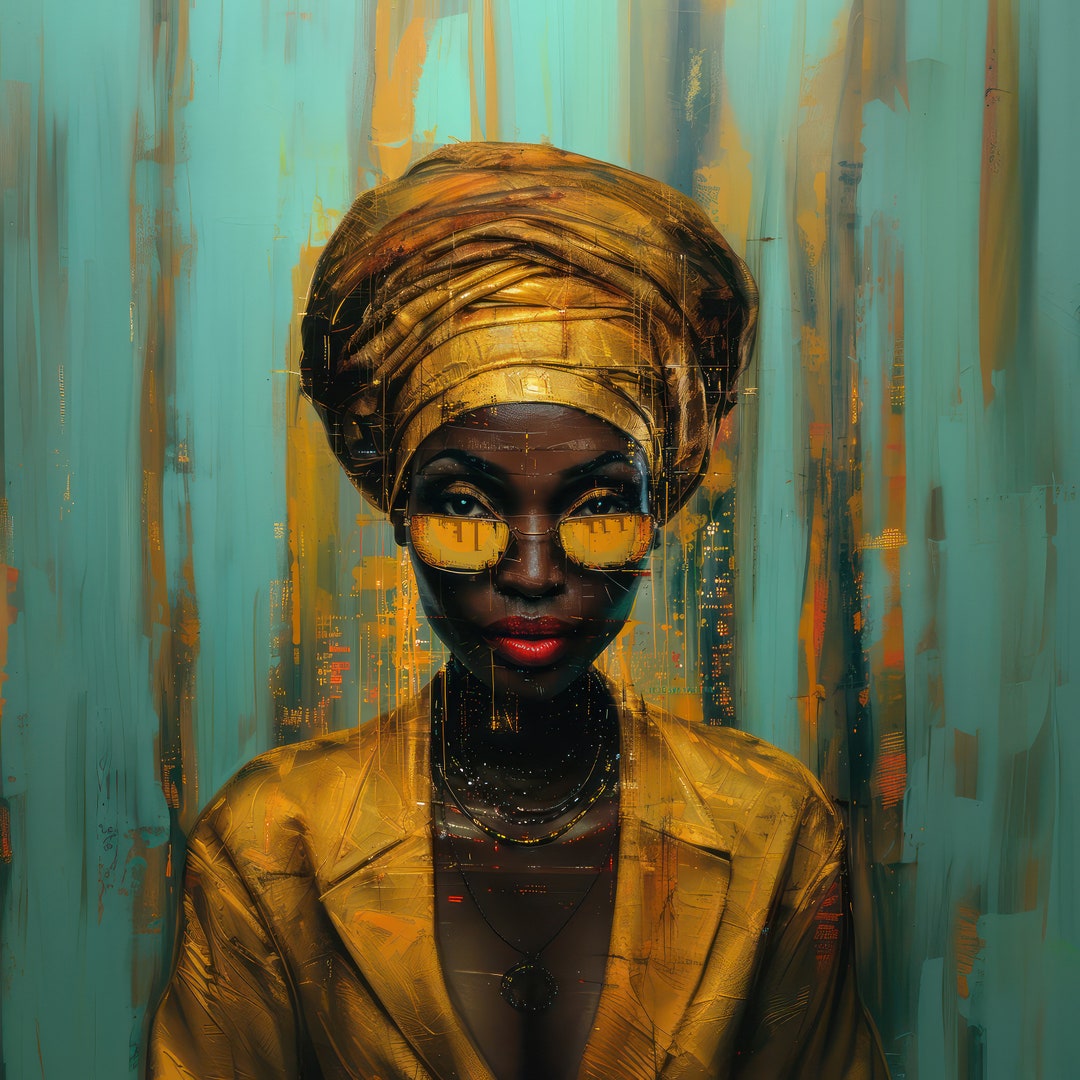 Colorful Woman Portrait Wall Art Print Abstract Girl Poster Home Decor ...
