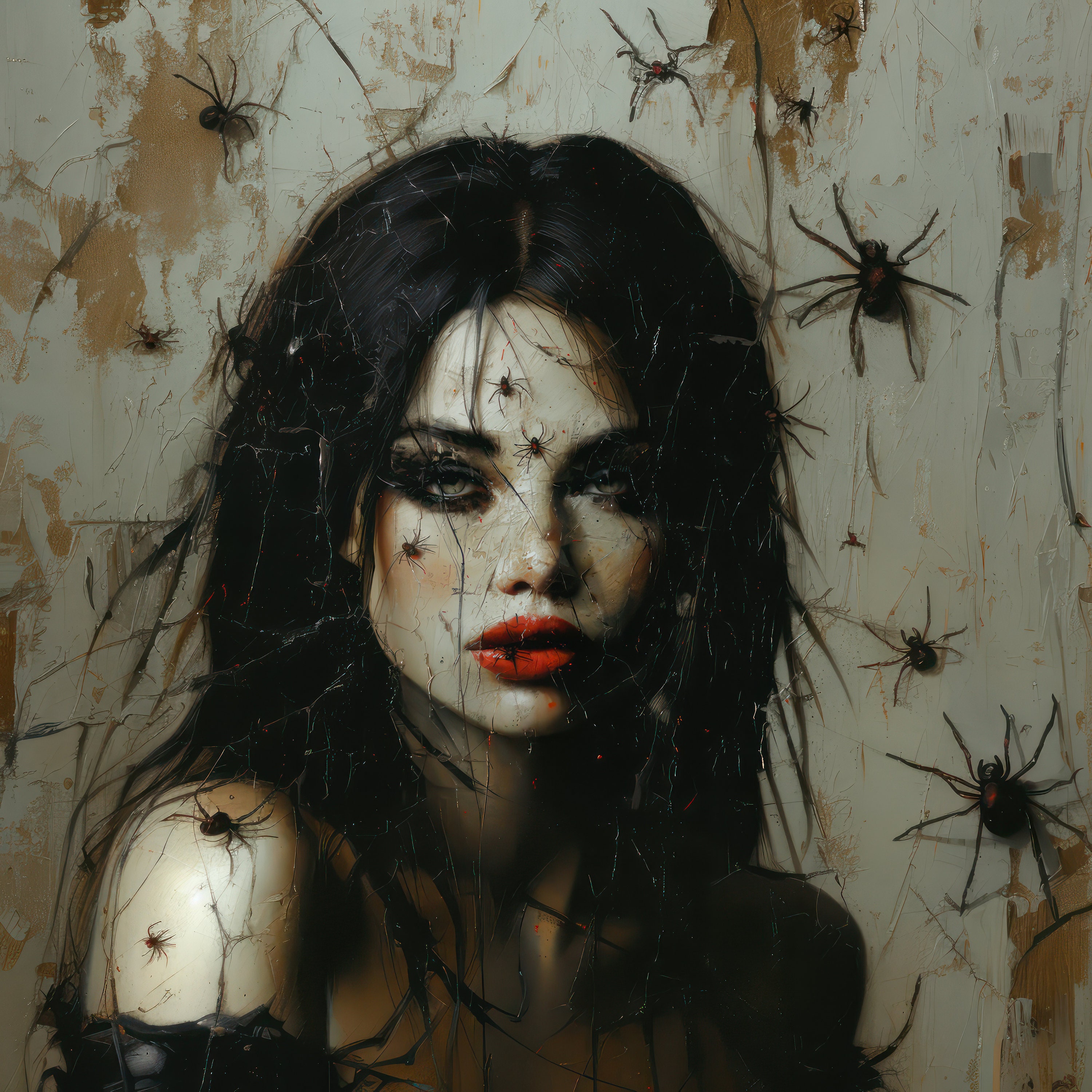 Halloween Woman Portrait All Saints Girl Wall Art Print All Hallows Eve Printable Home Decor Painting Picture AI Art Midjourney