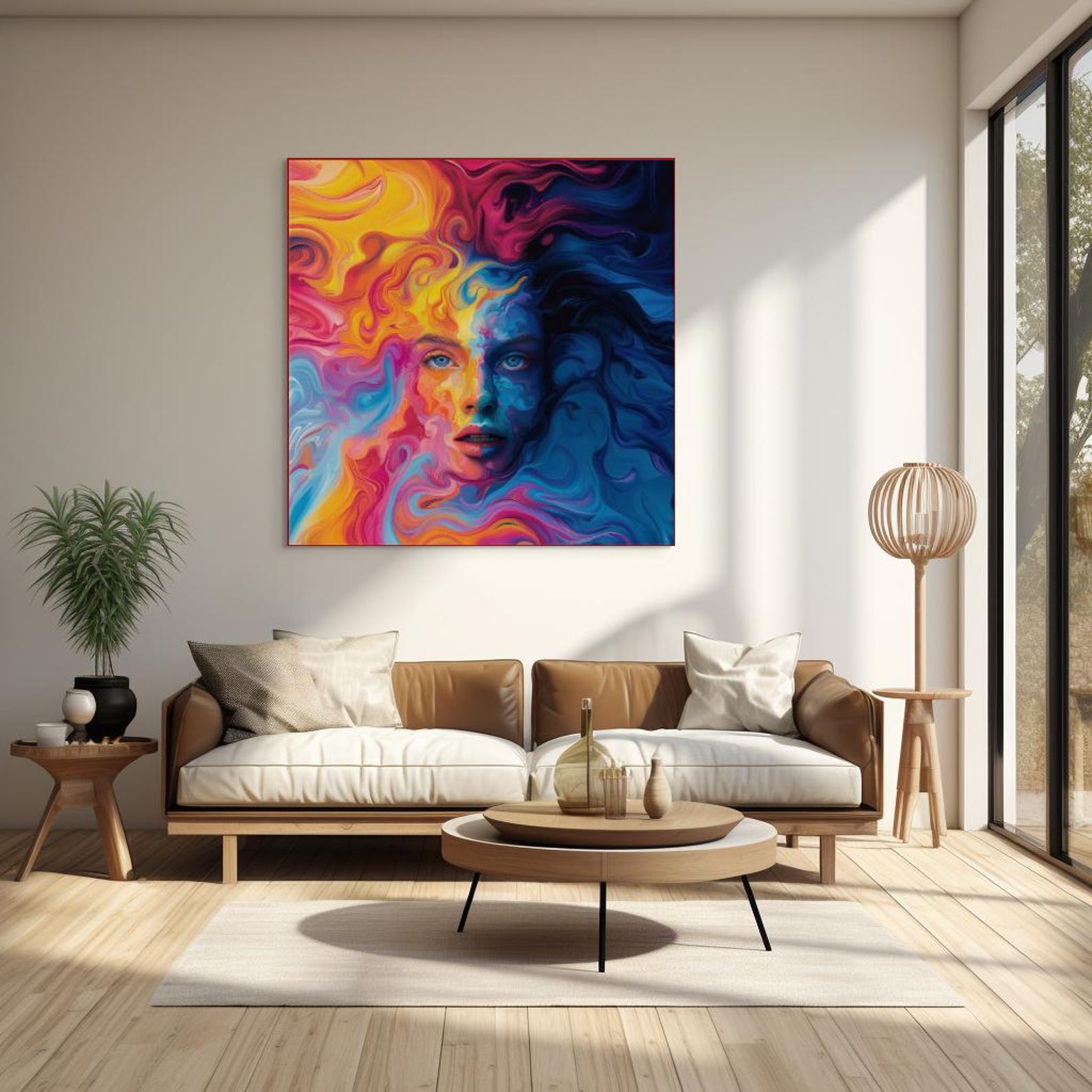 Colorful Woman Portrait Wall Art Print Abstract Girl Poster Home Decor ...
