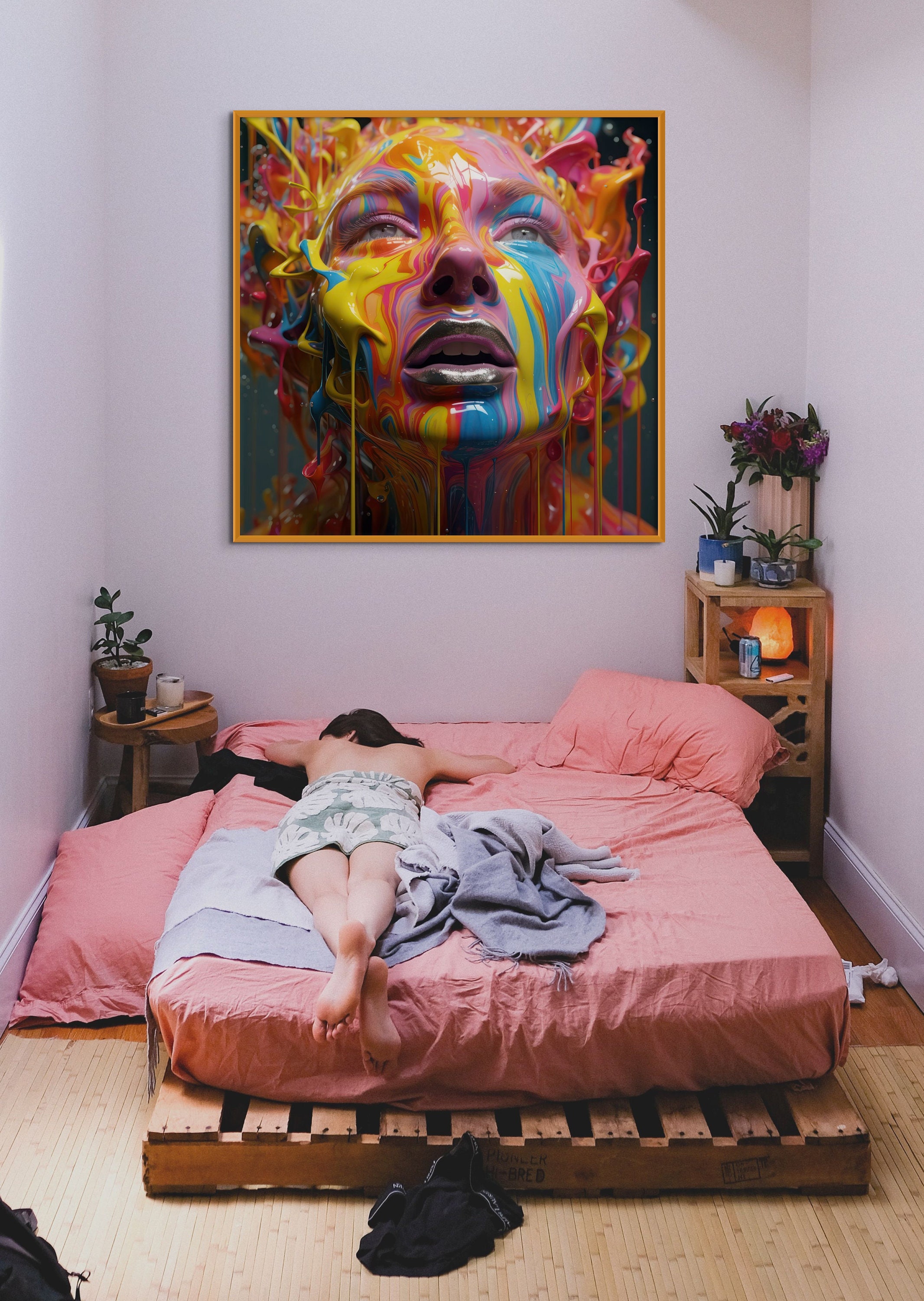 Colorful Woman Print Woman Face Printable Wall Art Painting - Etsy