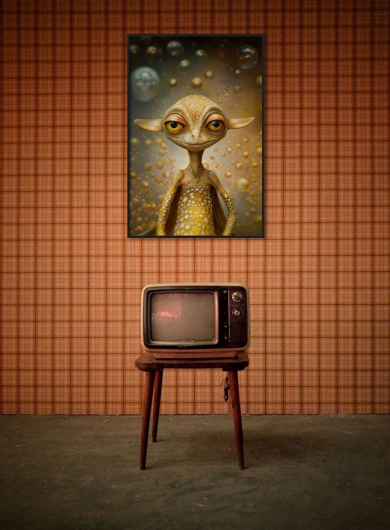 Alien Poster Alien Painting Alien Printable Cosmos Wall Art Space Home ...