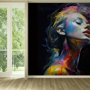 Colorful Woman Portrait Woman Face Wall Art Print Girl Poster Home ...