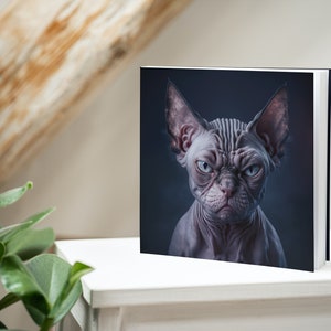 Sphynx Cat Print Angry Sphynx Cat Printable Photorealistic Cat Wall Art Cat Portrait Grumpy Cat Poster Home Décor AI Art Midjourney image 9