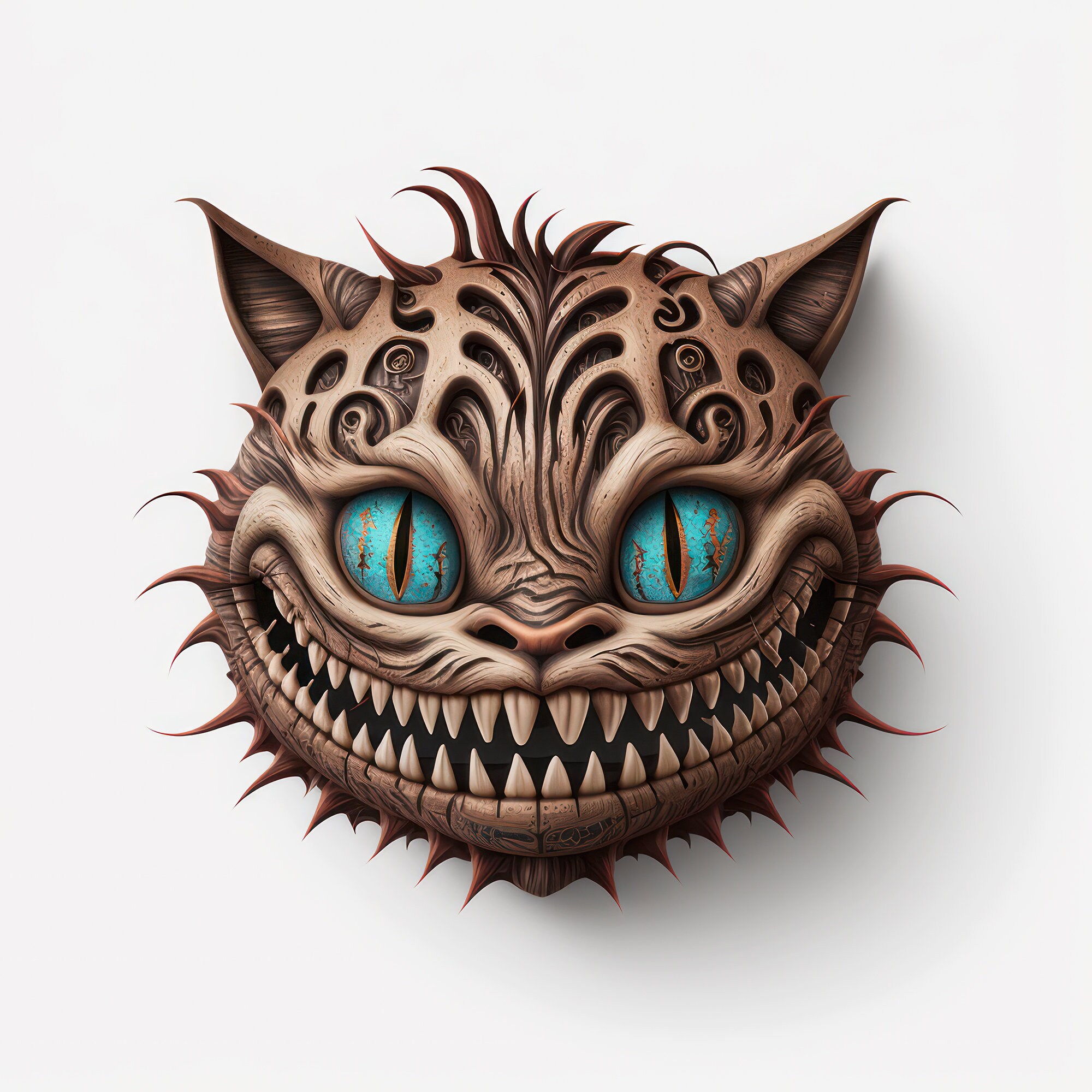 Cheshire Cat Art, Cheshire Cat Printable, Colorful Cat Poster, Cheshire ...