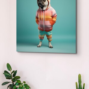 Dog Portrait Printable Colorful Dog Print Pastel Dog in Clothes Wall ...