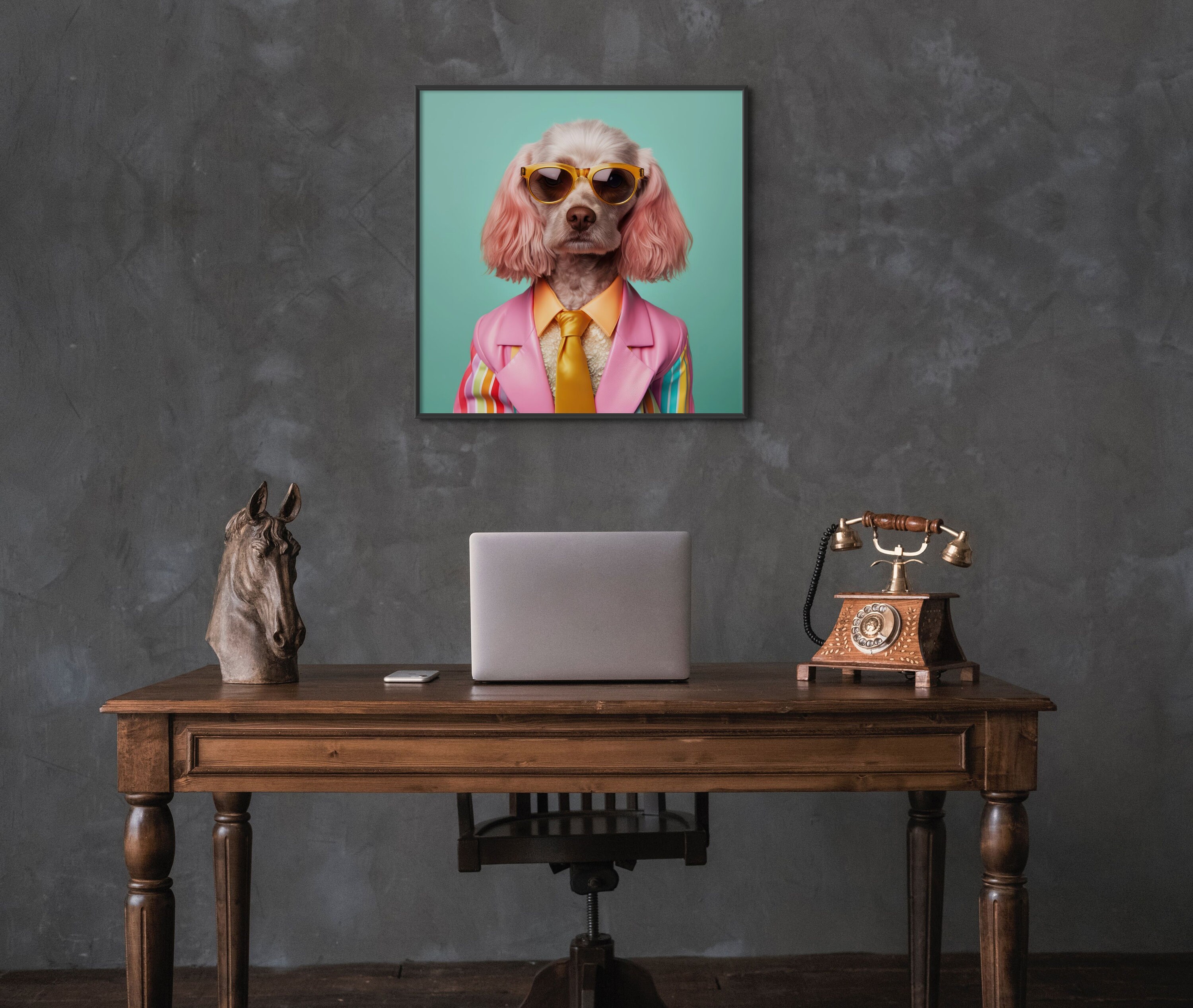 Dog Portrait Printable Colorful Dog Print Pastel Dog in - Etsy
