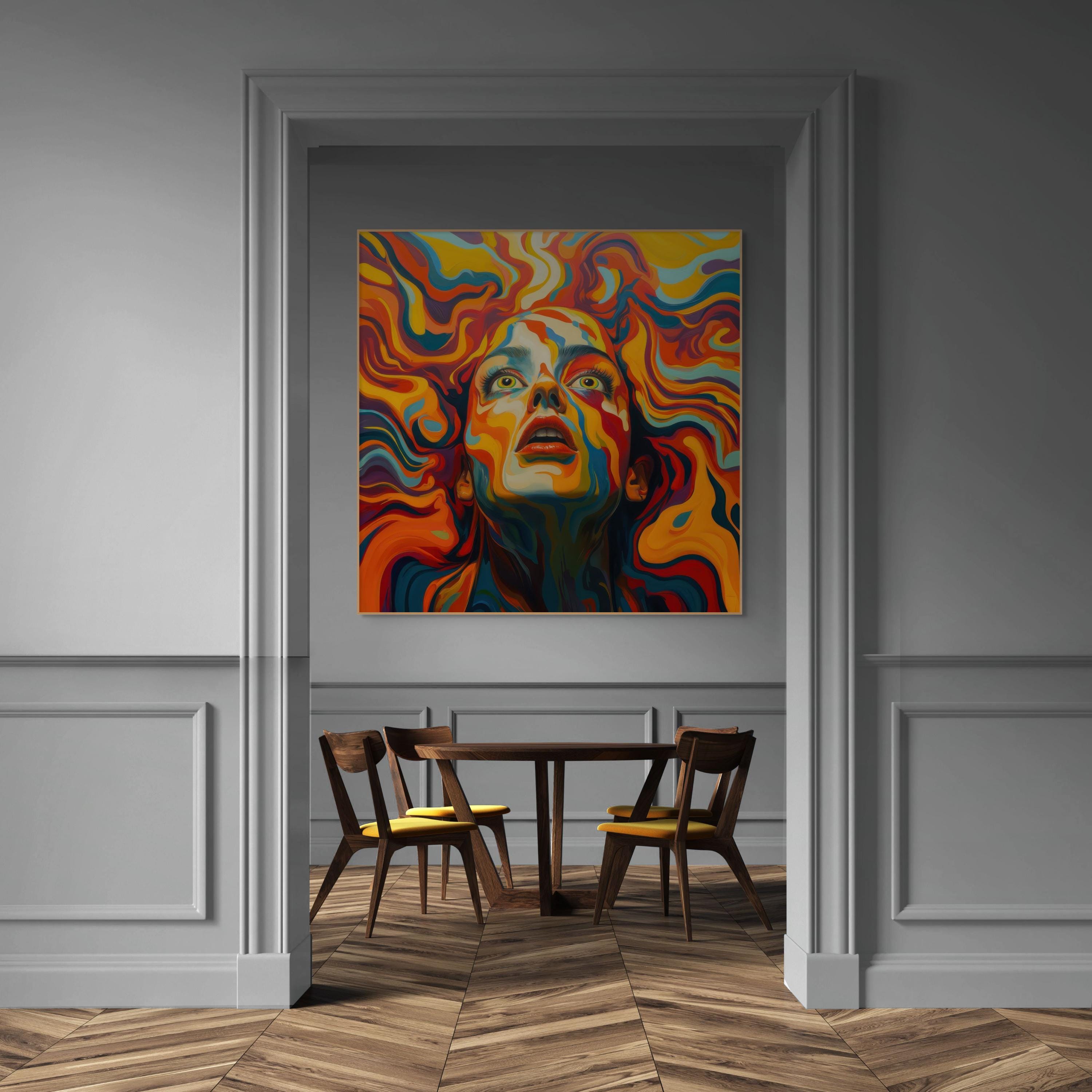 Colorful Woman Portrait Wall Art Print Abstract Girl Poster Home Decor ...
