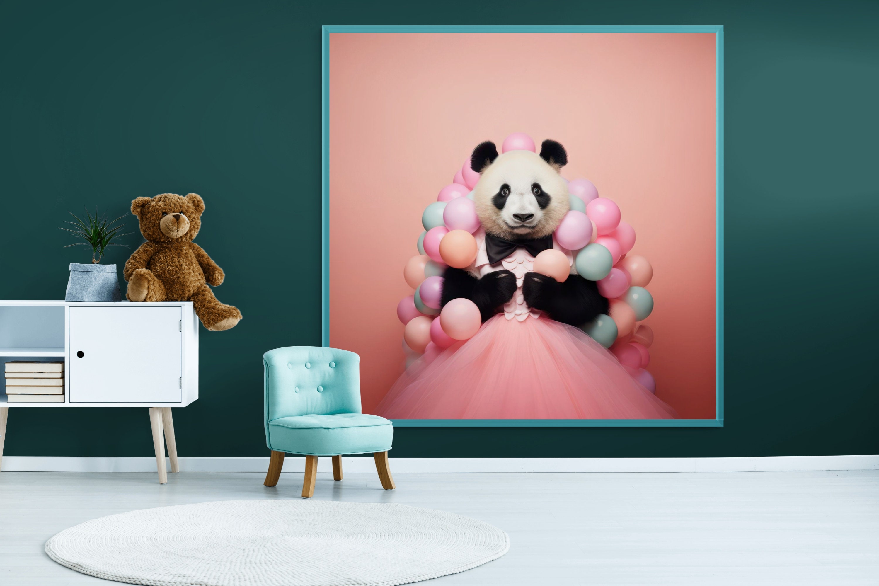 Panda Portrait Printable Colorful Panda Print Pastel Panda in - Etsy