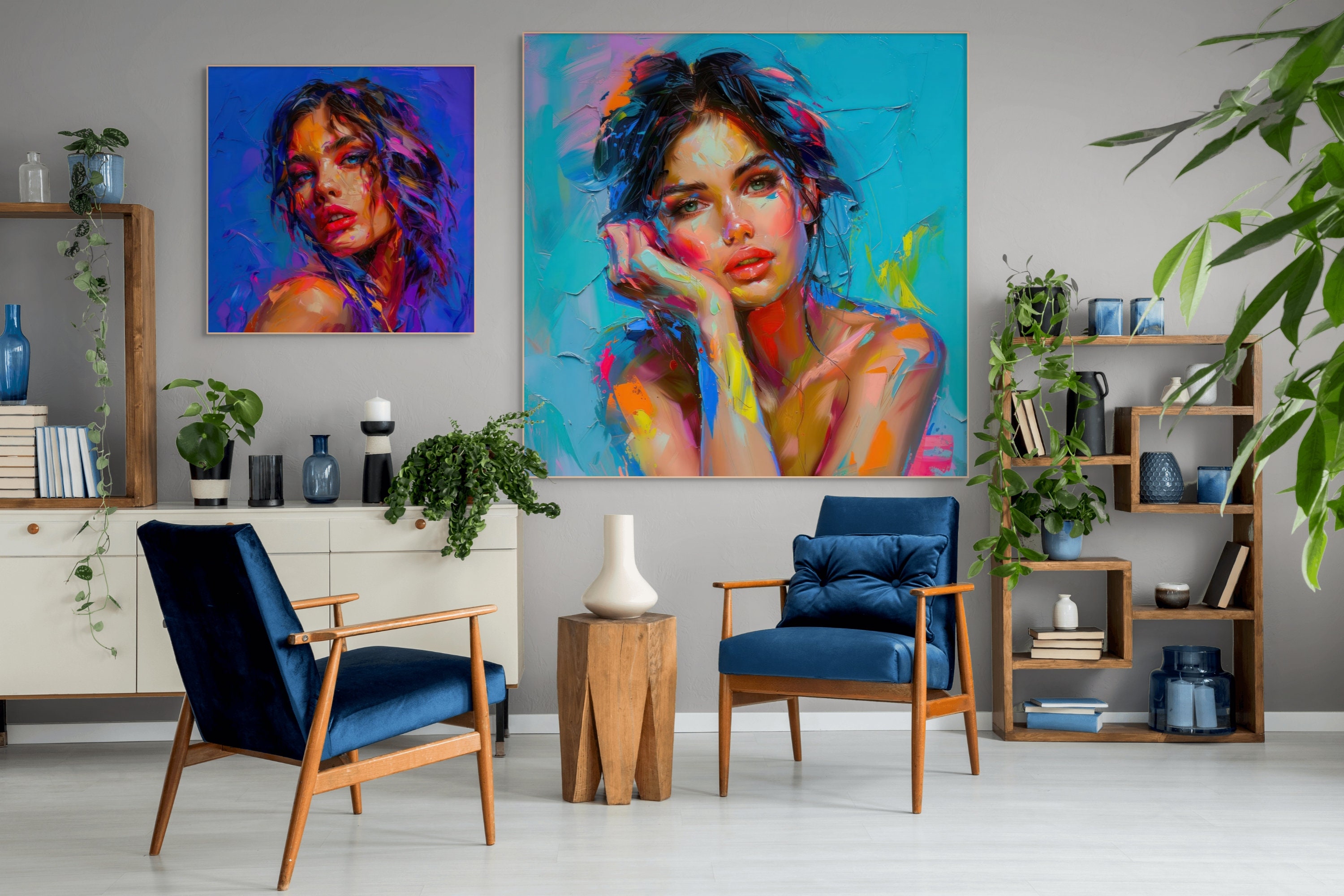Bois massif cadre Impression sur Toile Decoration Murale Peinture 40x60 cm Chambre Tableau Salon Or - Abstrait - Crâne - Art - Maison