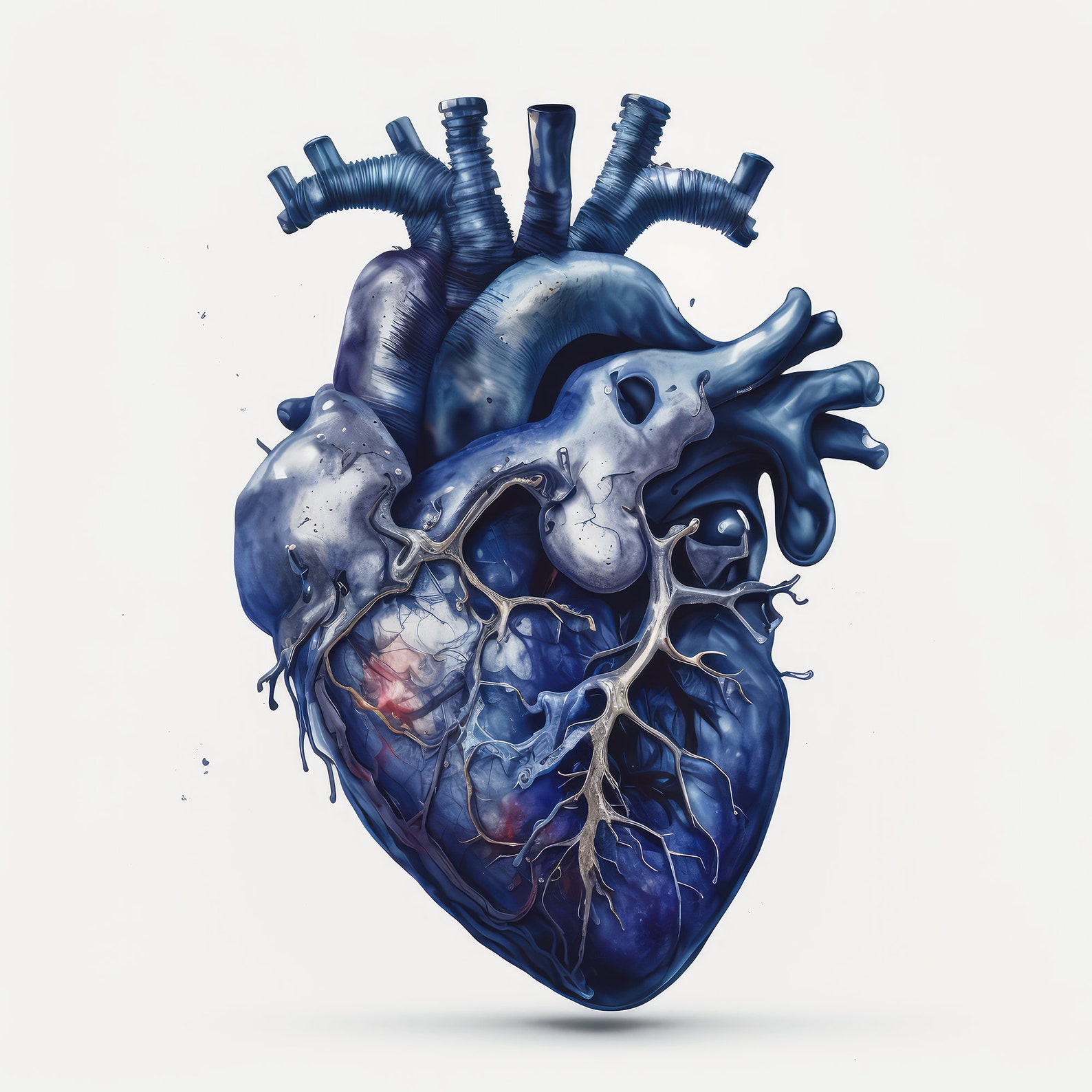 Anatomical Heart Print Anatomy Printable Blue Anatomic Heart Download ...