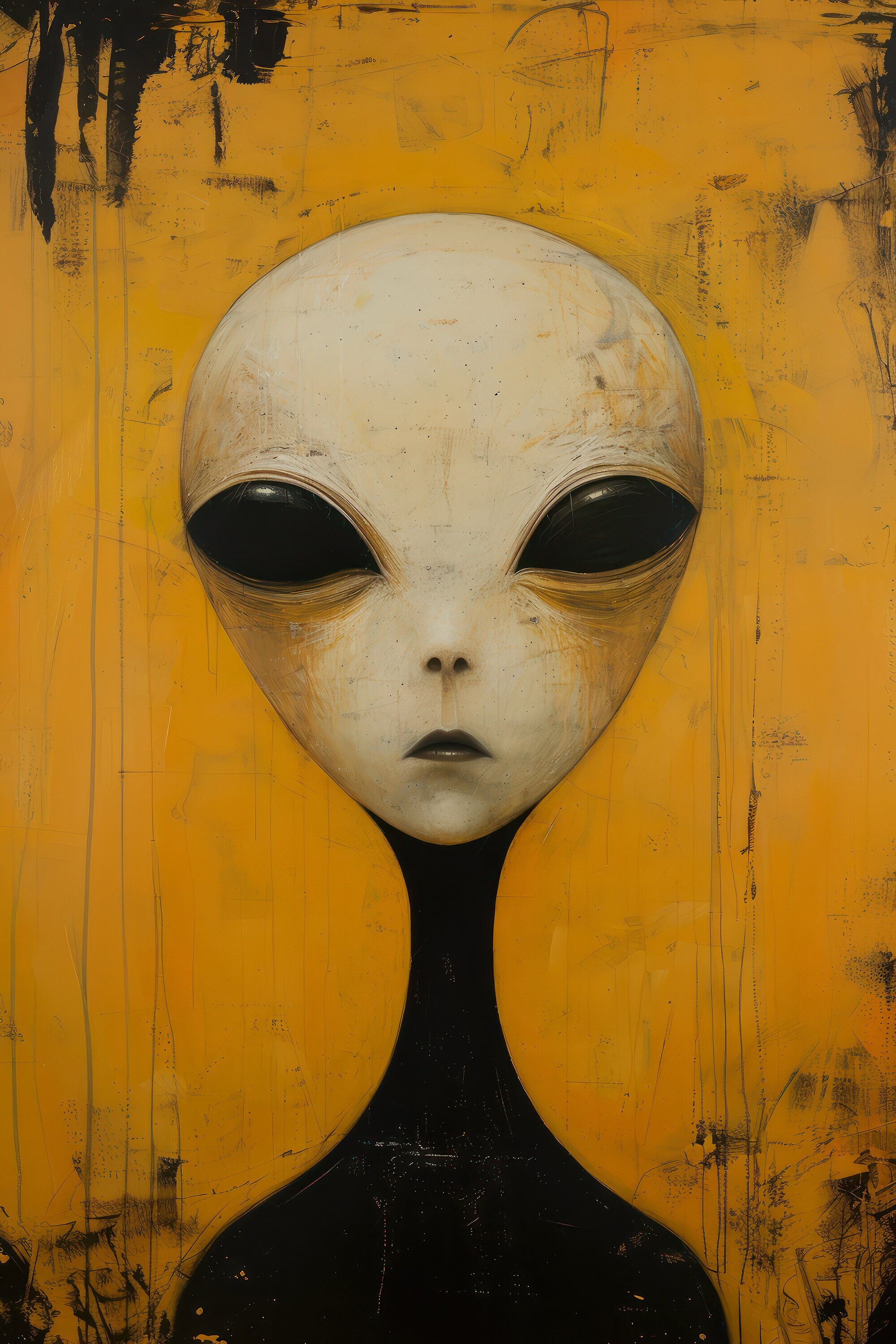 Alien Poster Alien Painting Alien Printable Cosmos Wall Art Space Home ...