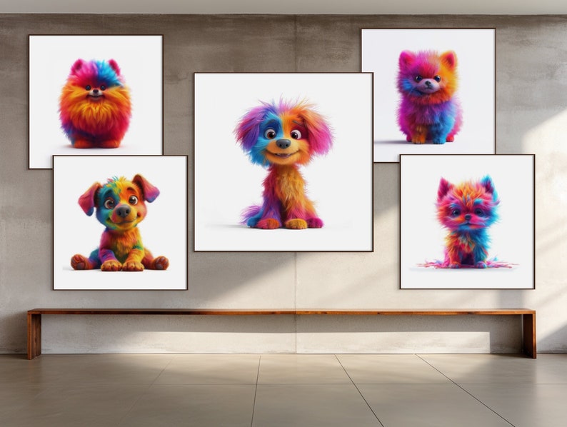 Colorful Dog Printable Colorful Dog Print Dog Wall Art Dog Portrait ...