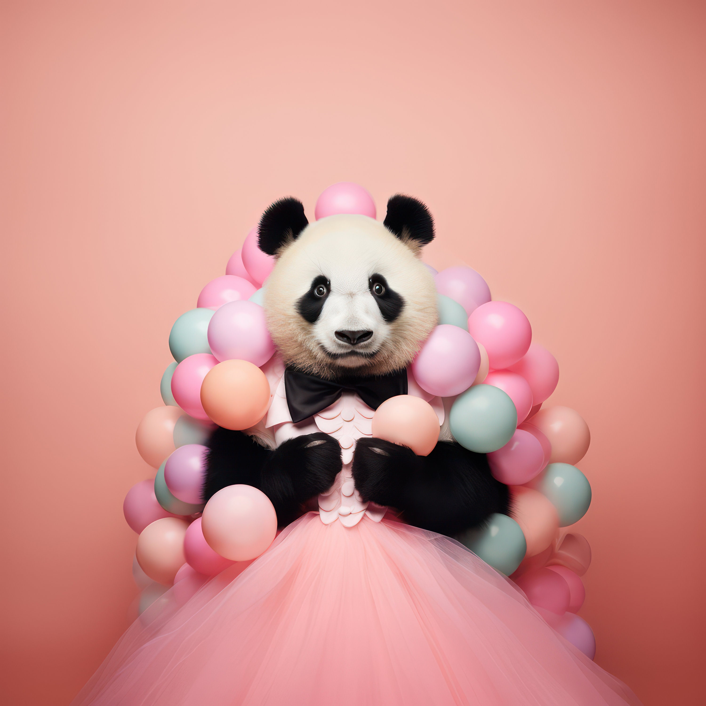 Panda Portrait Printable Colorful Panda Print Pastel Panda in - Etsy