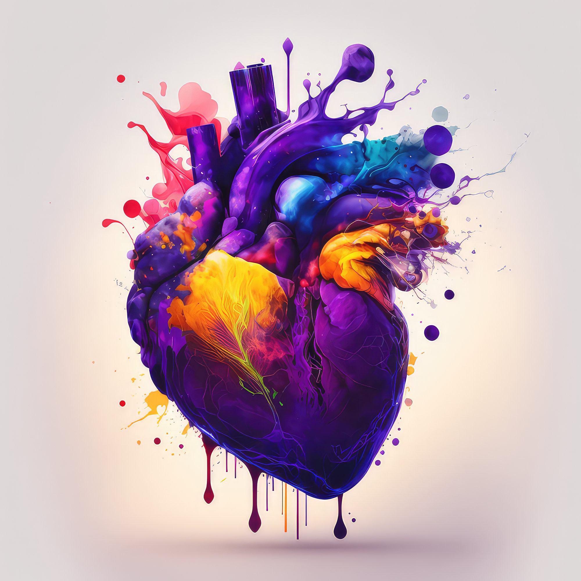 Anatomical Heart Watercolor Heart Print Heart Printable Organ Wall Art