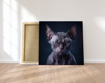 Sphynx Cat Print Angry Sphynx Cat Printable Photorealistic Cat