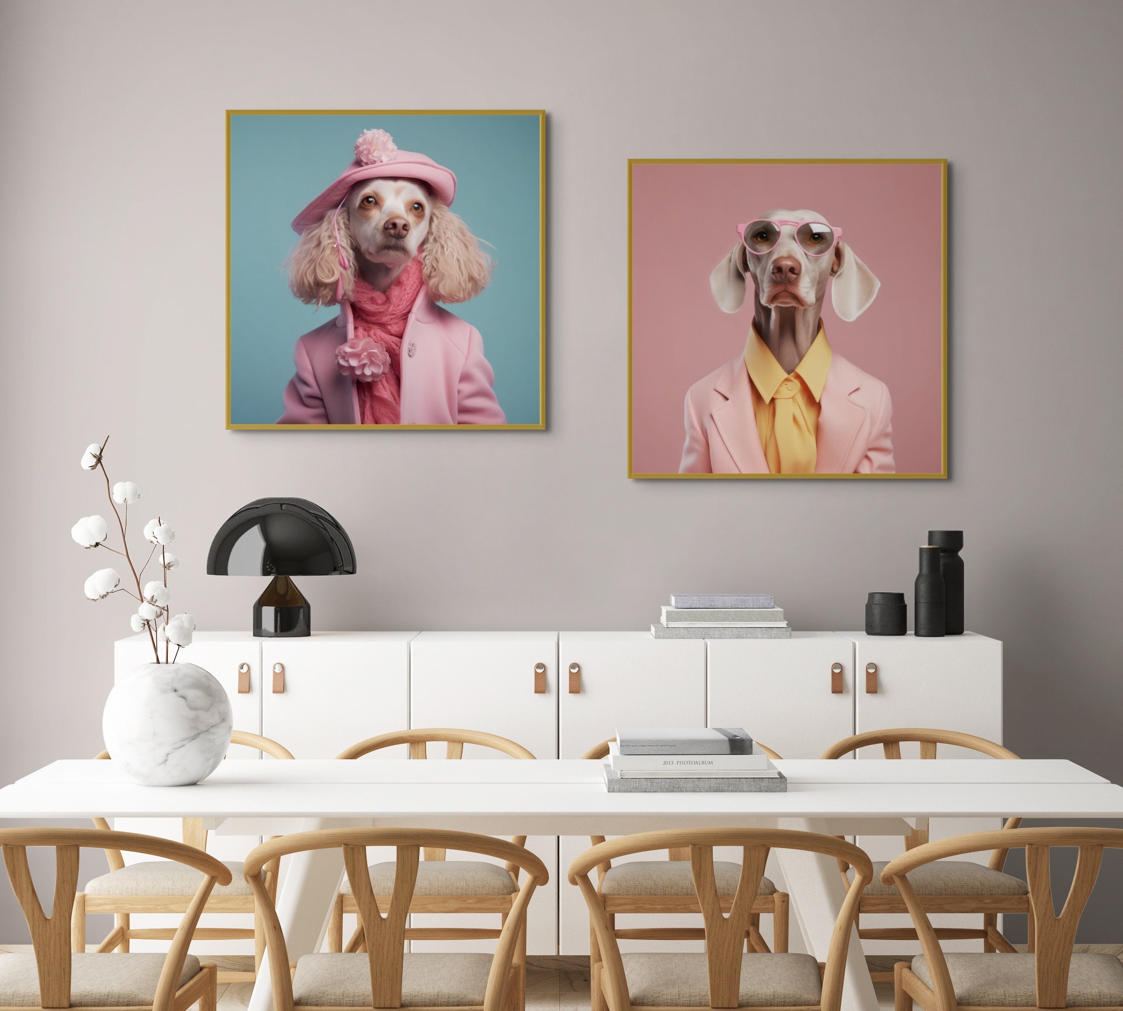 Dog Portrait Printable Colorful Dog Print Pastel Dog in - Etsy
