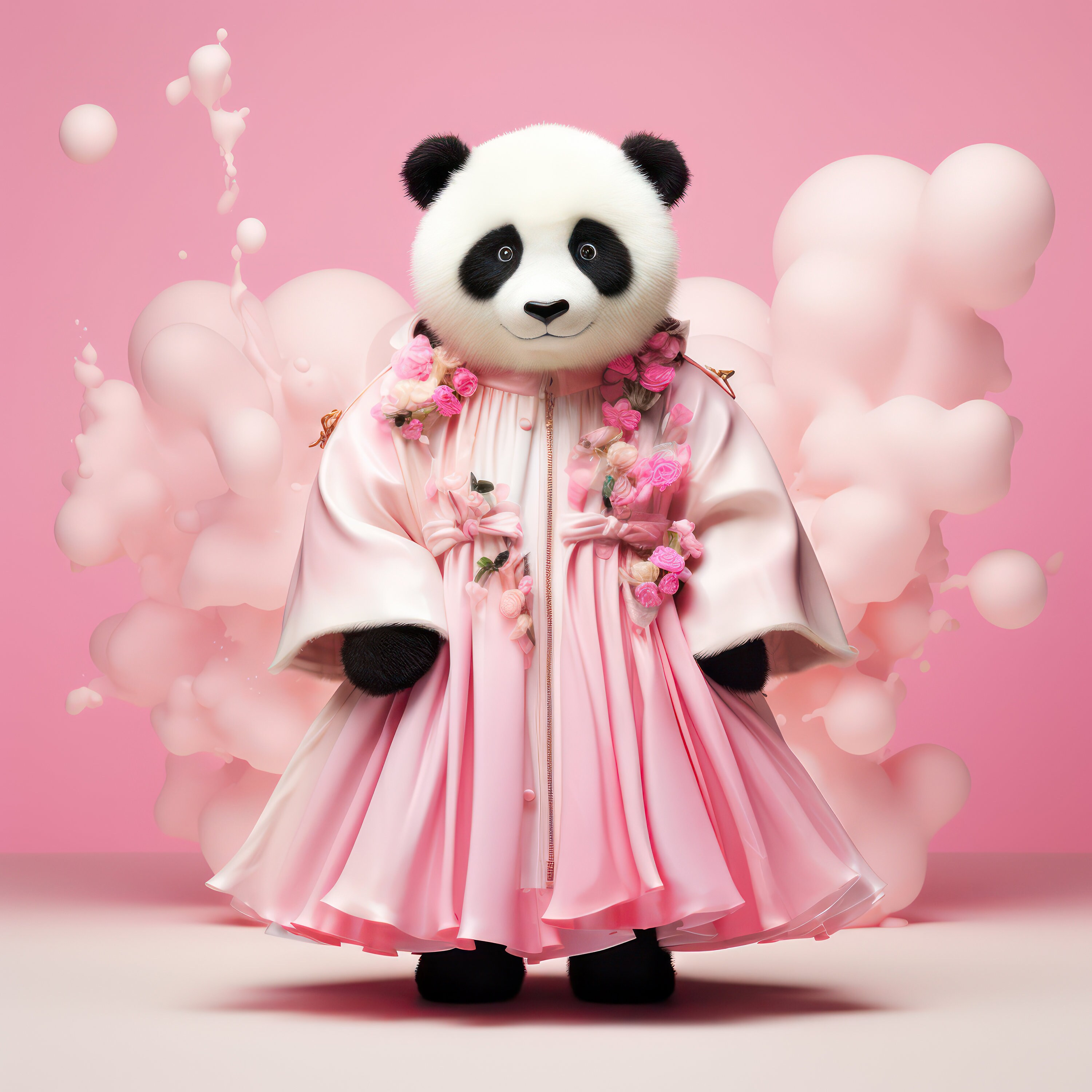 Panda Portrait Printable Colorful Panda Print Pastel Panda in - Etsy