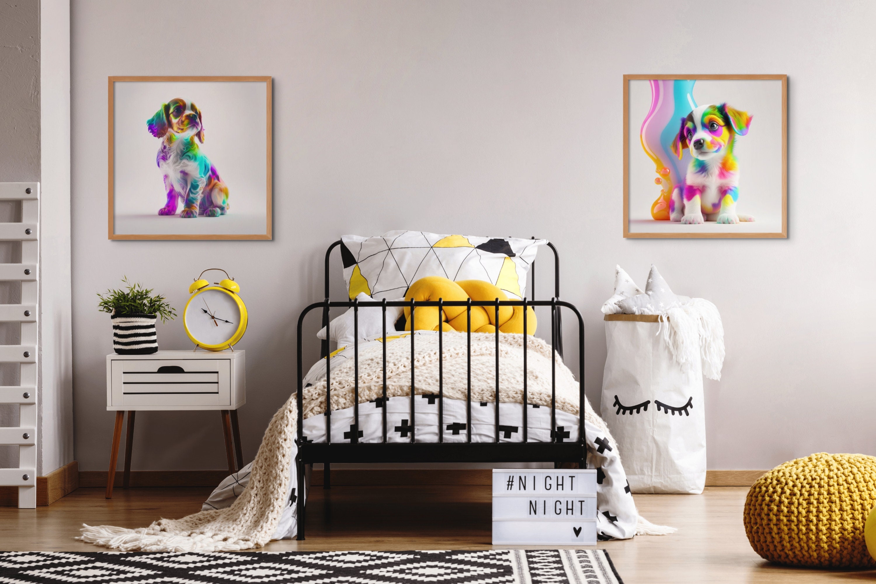 Colorful Dog Printable Colorful Dog Print Dog Wall Art Dog Portrait