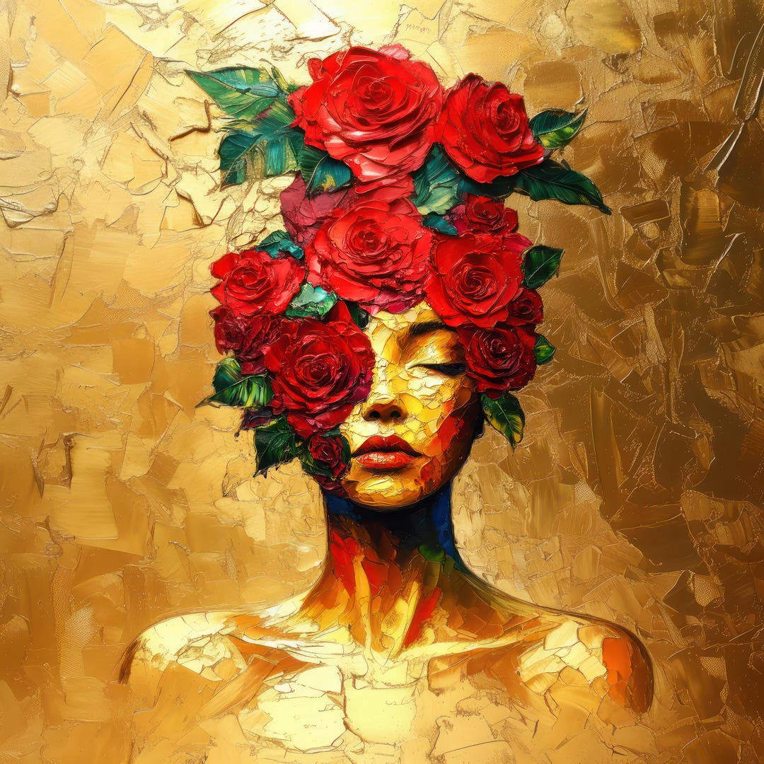 Colorful Woman Portrait Woman Face Wall Art Print Girl Poster Home ...