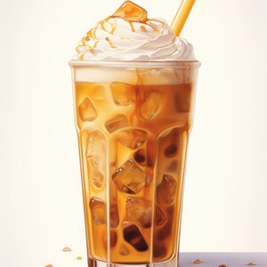 Frappe Printable Caramel Frappe Print Iced Coffee Drink - Etsy