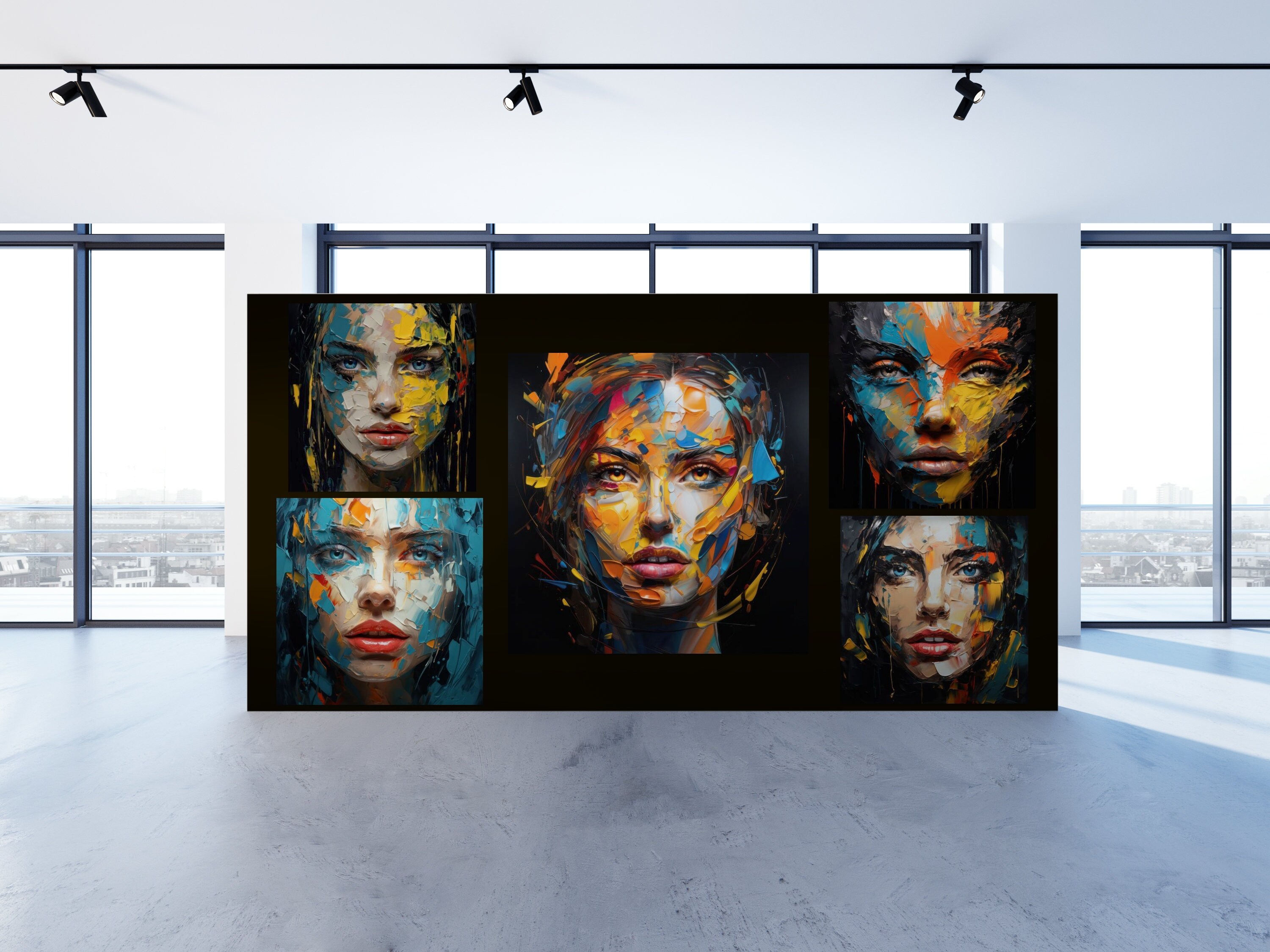 Colorful Woman Portrait Wall Art Print Abstract Girl Poster Home Decor ...