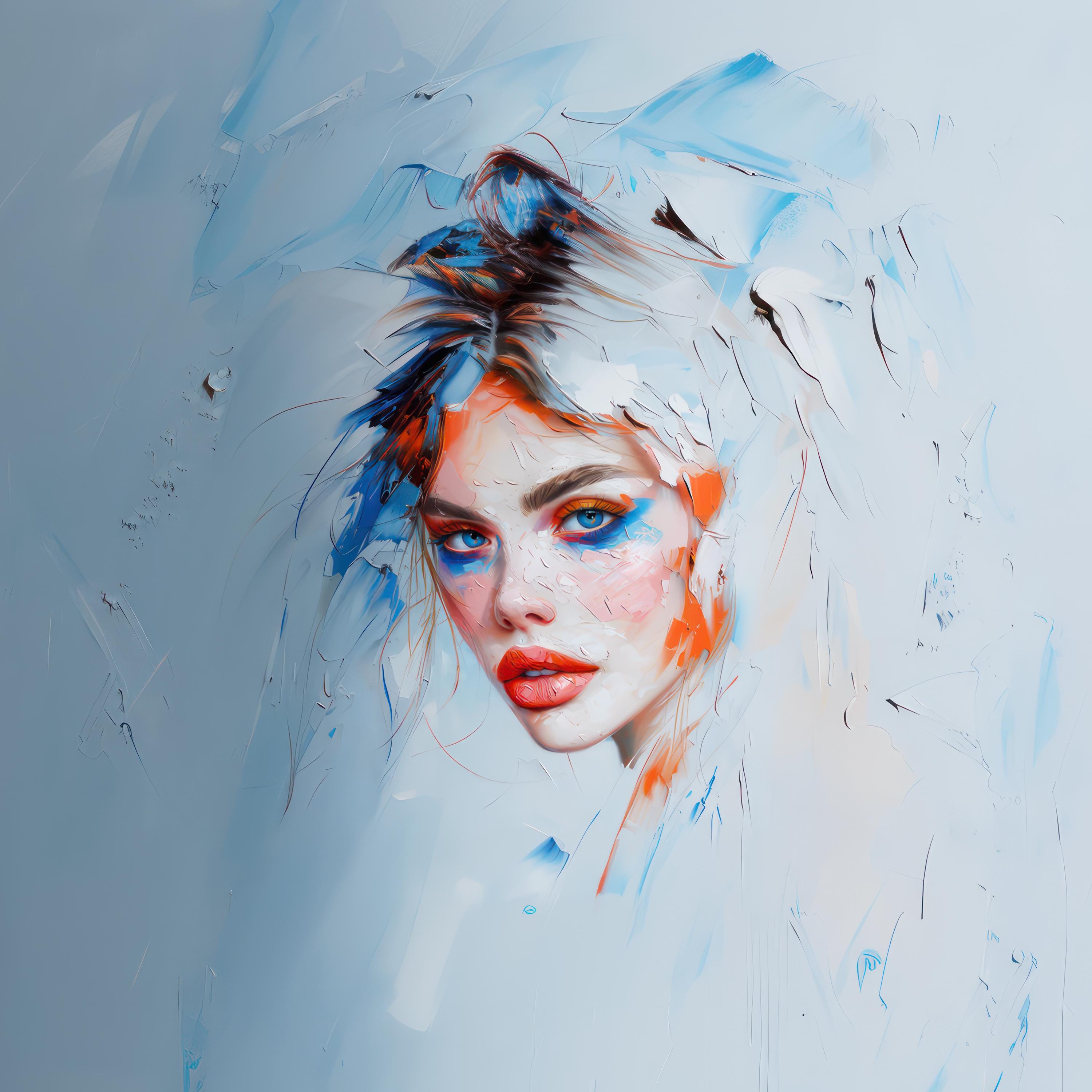 Colorful Woman Portrait Woman Face Wall Art Print Girl Poster Home ...